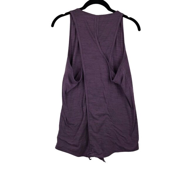 Athleta ESSENCE SPACEDYE TIE BACK TANK Agate Volcanic Violet Bow Racerback L - Picture 6 of 9